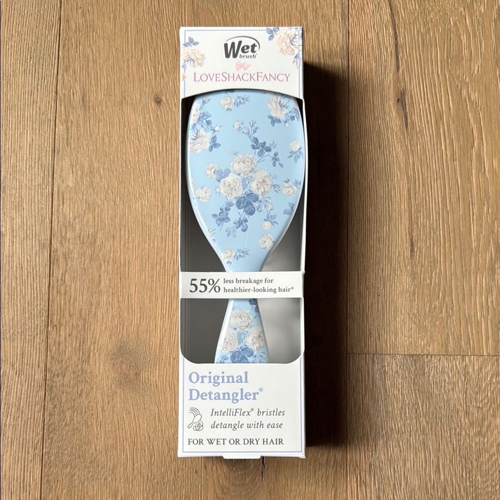 LoveShackFancy Blue Floral Hairbrush